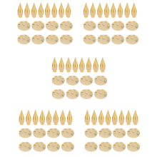 8 par 6 x 36 mm kopparhögtalarspetsar + isoleringsmattor för basfötter