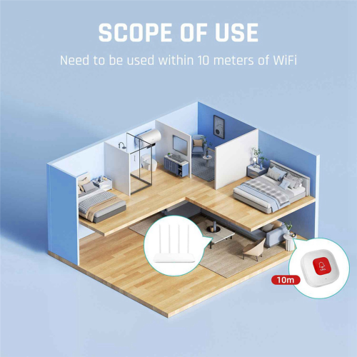 Tuya WiFi Smart SOS-knapp Nödsamtalknapp för patient
