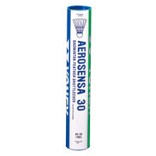 YONEX AeroSensa-30 Gänsefeder-Badminton-Federbälle – Dutzend Natur 77-Slow Green
