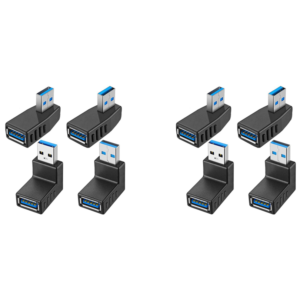 4Pcs Usb 3.0 Adapter Couplers 90 Degree Male To Female Usb Connector 4711624718986
