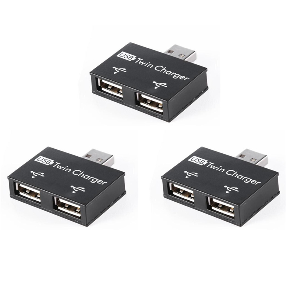 Dual 2 Port Usb Dc 5V Charging Splitter Hub Adapter Converter Black 4711624720323
