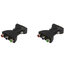 3 RGB Female to HD 15-Pin VGA Style Video Jack Adapter Conventer