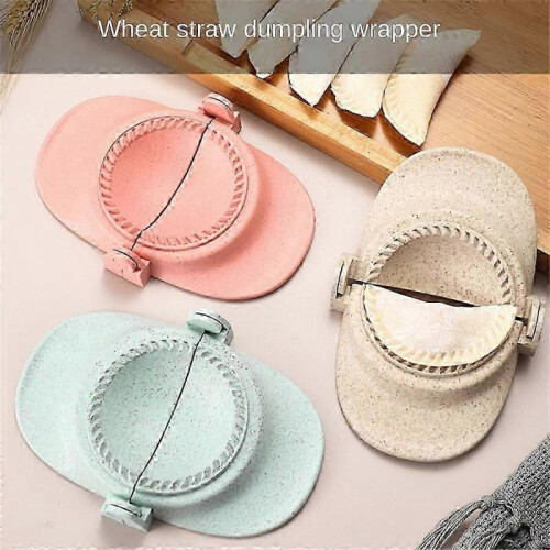 (Pink, L) Diy Dumplings Maker Wheat Straw Dumpling Mold Dumpling Wrapper Gadget Dumpling Clips Pastry Baking Molds Kitchen Accessories 2