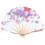 Bamboo Flower Printed Japanese Style Foldable Hand Held Fan Decor 2