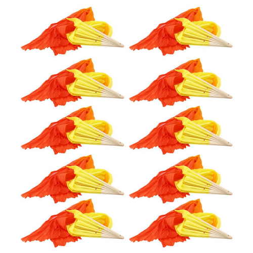 Beautiful Silk Three Color Gradient Flame Dance Fan
