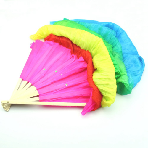 Colorful Dancing Silk Bamboo Long Fans Veils 1.8m 1