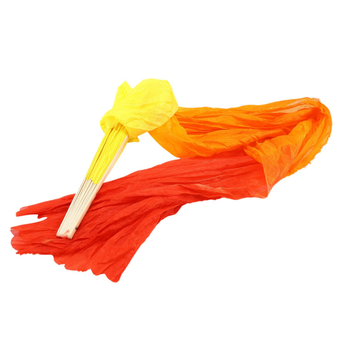 Beautiful Silk Three Color Gradient Flame Dance Fan 2