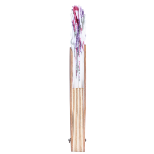 Bamboo Flower Printed Japanese Style Foldable Hand Held Fan Decor 2