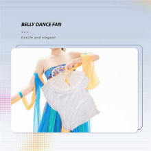 Unisex 100% Chinese Silk Veil Belly Dance Fans 1Pcs White 180x90Cm