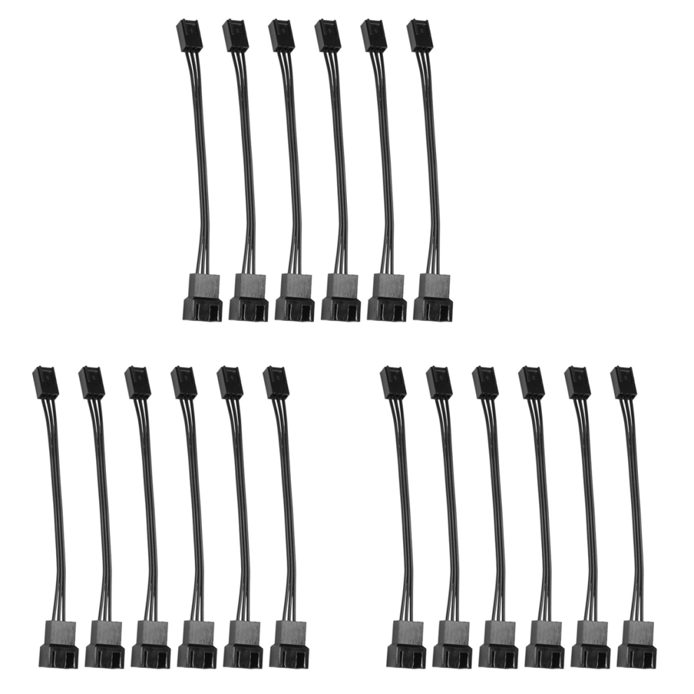 6Pcs 4Pin Pwm To 3Pin Standard Fan Adapter Cable Black 4711624719266