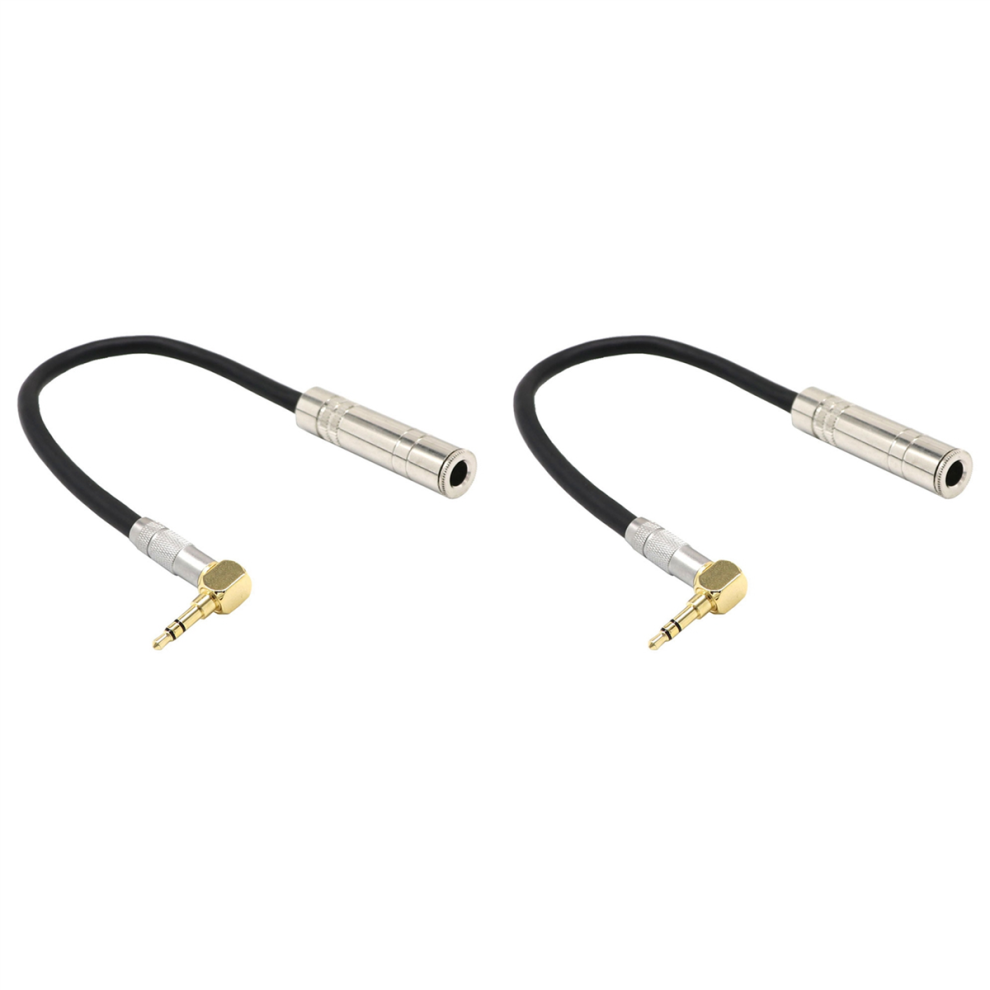 6.35 Female Stereo To 3.5 Male Plug Jack 90Degree Audio Line Cable. 4711624719259