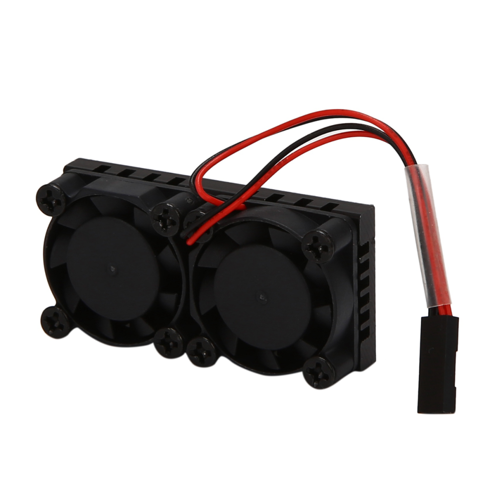 With Heat Sink Double Cooling Fans Cooler For 4B/3B+ Black 4712135817700