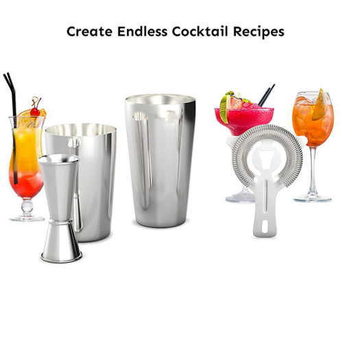 Cocktail Shaker Set: Cocktail Strainer and Jigger Set. 2
