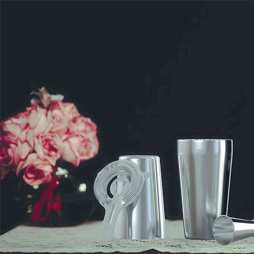 Cocktail Shaker Set: Cocktail Strainer and Jigger Set. 1