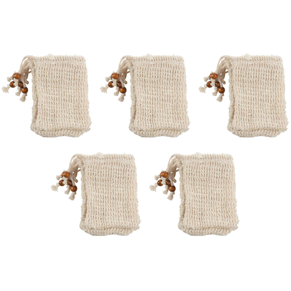 5 Pack Exfoliating Soap Bag Natural Soap Saver