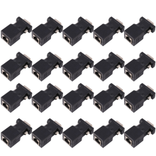 VGA-förlängare hane till LAN CAT5 CAT6 RJ45 nätverkskabeladapter