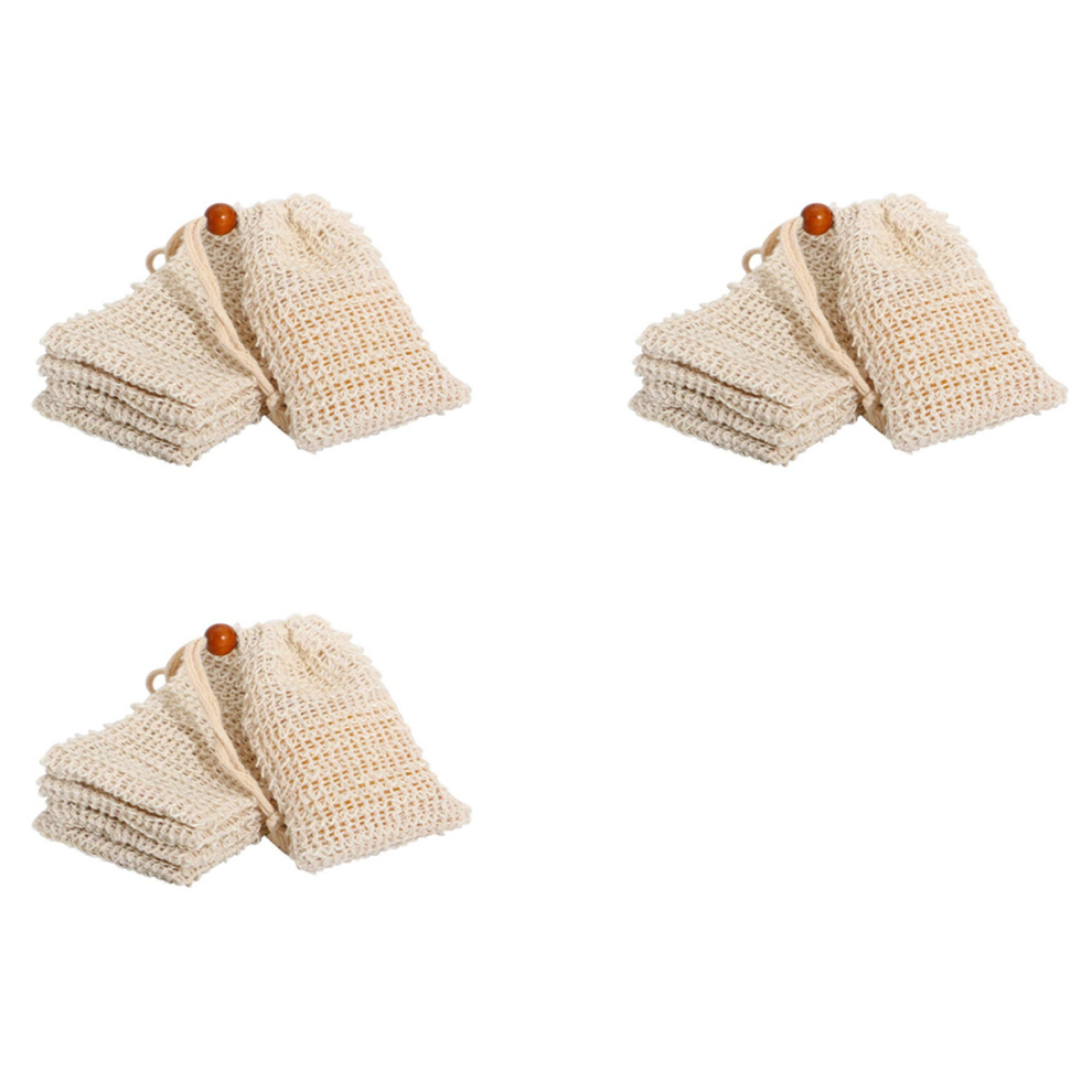 Shower Bath Sisal Soap Bag Natural Sisal Saver Pouch Holder 20Pcs