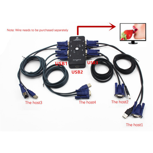 USB 2.0 KVM-switchbox med tangentbord och skärm 1