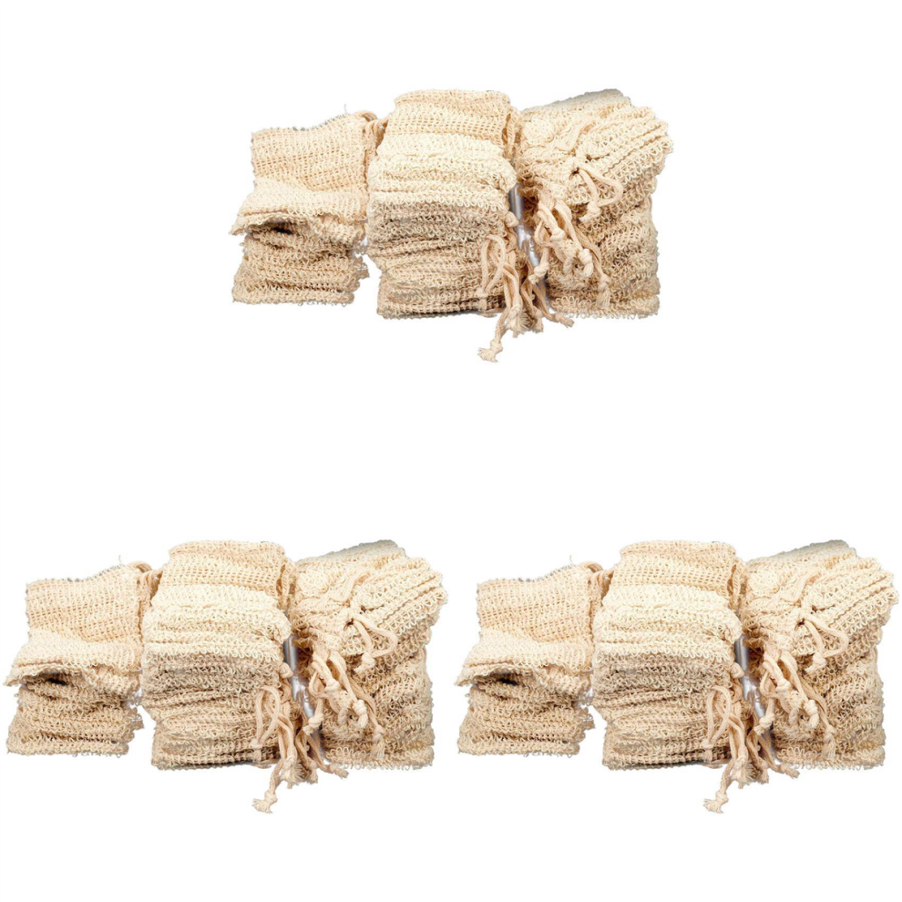 Shower Bath Natural Sisal Soap Bag Exfoliating Soap Saver Pouch 50Pcs