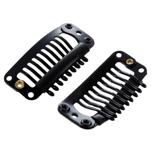 20pcs Nine-tooth Hair Clip(Black)32MM L 1