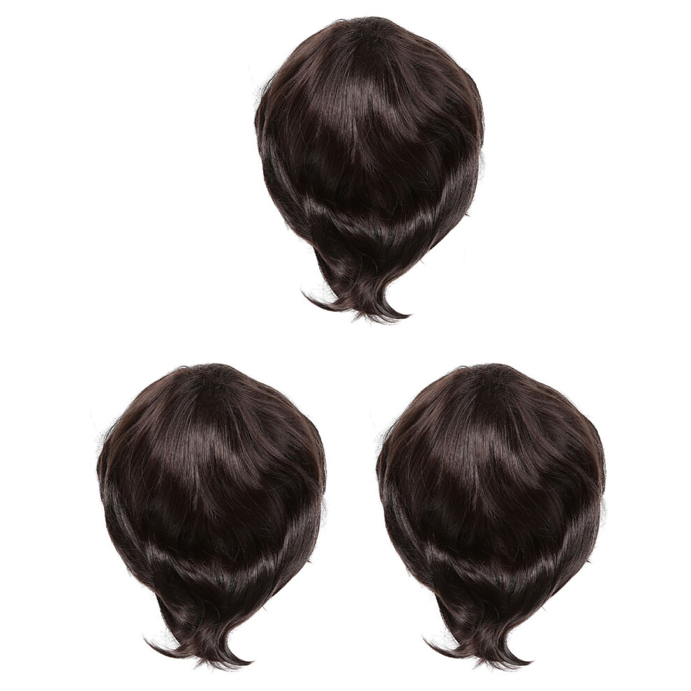 Unisex Black,Brown Fashion Men's Wig Short Straight Wig Artistic Brown Black Wigs