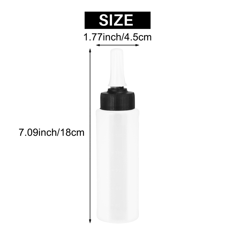 150ml Salon Hair white+black Applicator Bottle Scale Hairdressing