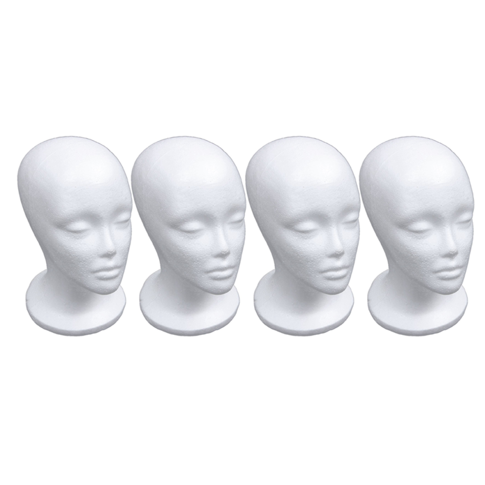 Unisex White Female Foam Mannequin Head Model Hat Wig Display Stand Rack