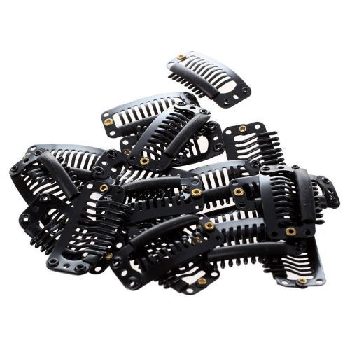 20pcs Nine-tooth Hair Clip(Black)32MM L 1