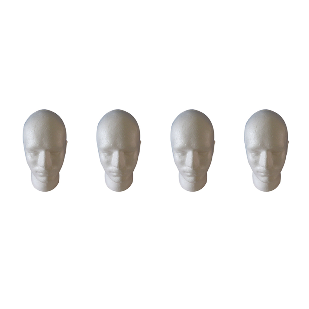 Unisex White Male Wig Display Cosmetology Mannequin Head Stand Model Foam