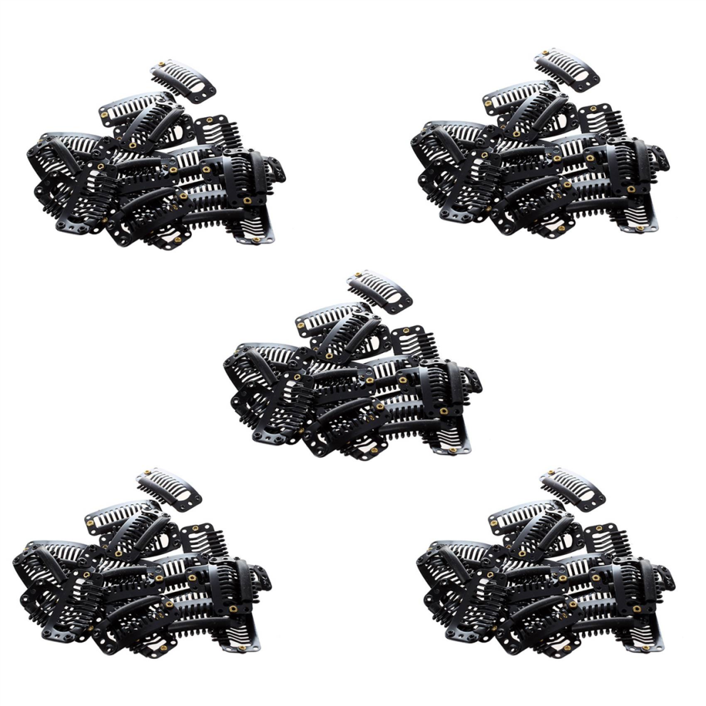 20pcs Nine-tooth Hair Clip(Black)32MM L