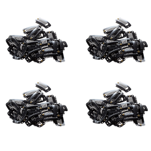 20pcs Nine-tooth Hair Clip(Black)32MM L