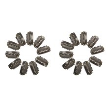 10pcs Brown Snap Clips U-shape Metal Clips for Hair Extensions DIY