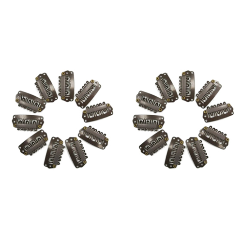 10pcs Brown Snap Clips U-shape Metal Clips for Hair Extensions DIY