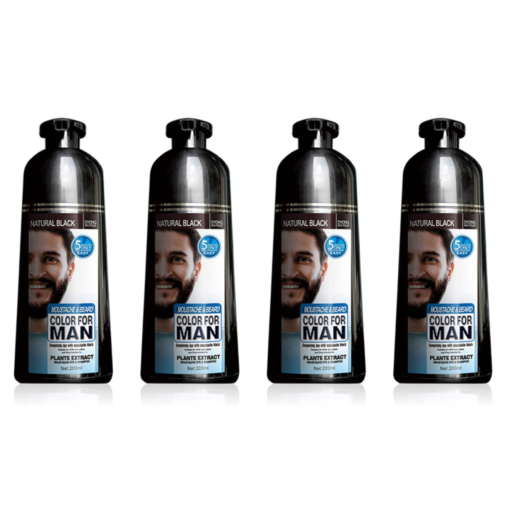 Permanent Beard Dye Shampoo for Men Beard Dying Removal Hair 200ML