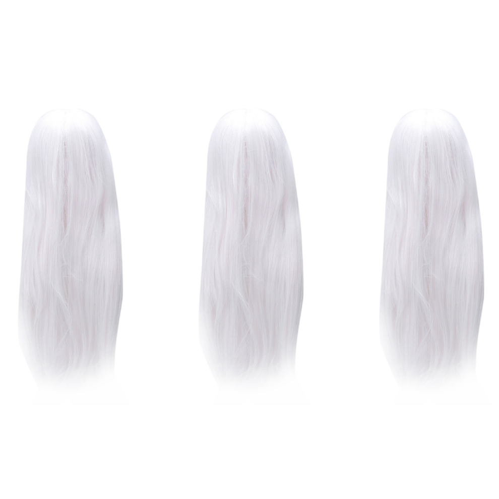 Unisex White Anime Long Straight Hair Wig Cosplay Long Straight Costume,
