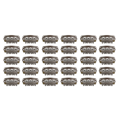 10pcs Brown Snap Clips U-shape Metal Clips for Hair Extensions DIY