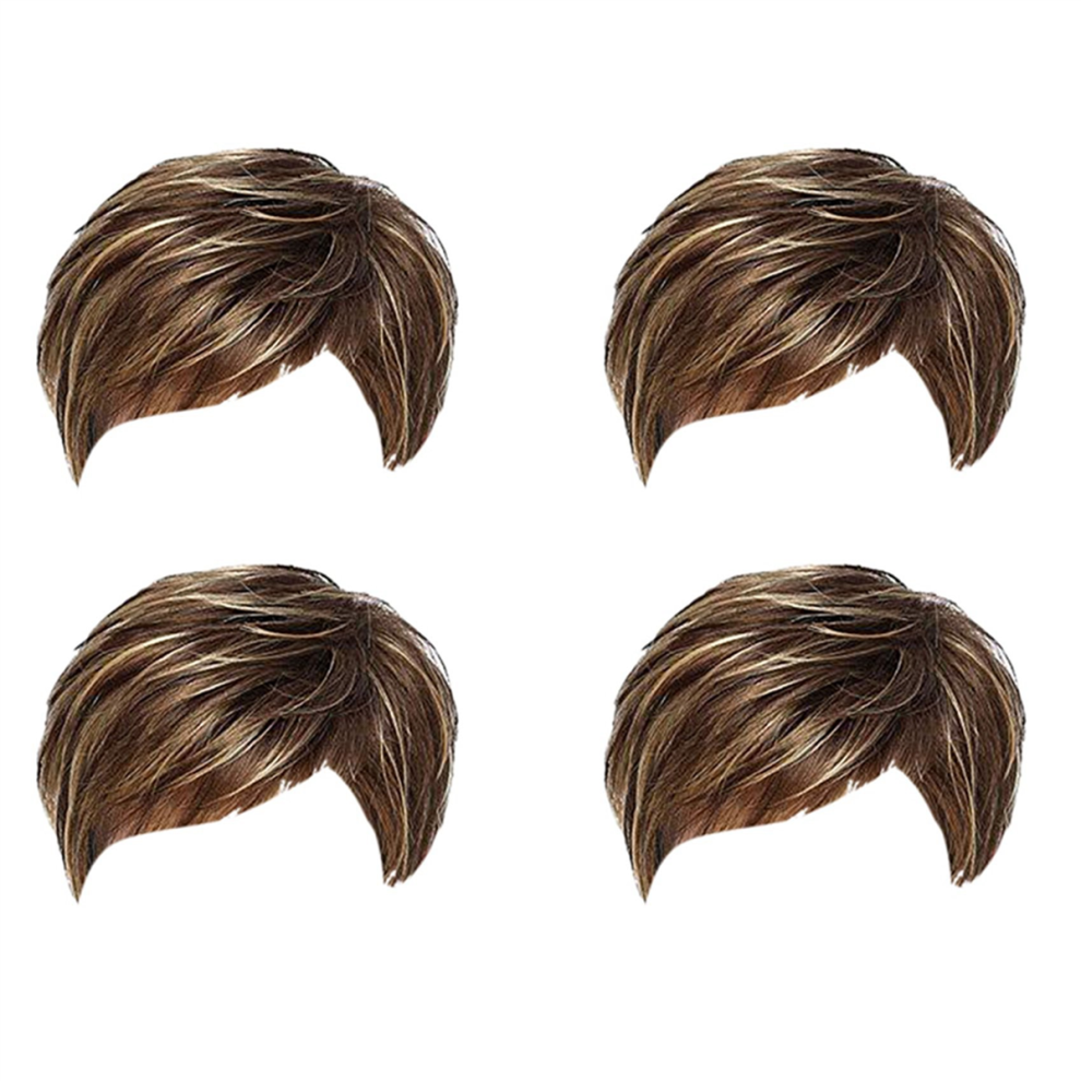 Unisex Short Straight Synthetic Wig Female Natural Wig For Role-Playing