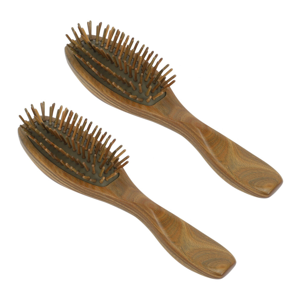 Unisex Green Sandalwood Hair Brush Wooden Natural Handmade Massage With Gift Box