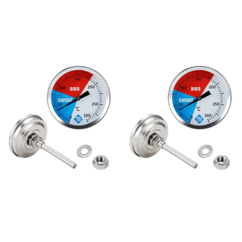 Barbecue BBQ Smoker Grill Thermometer Temperature Gauge