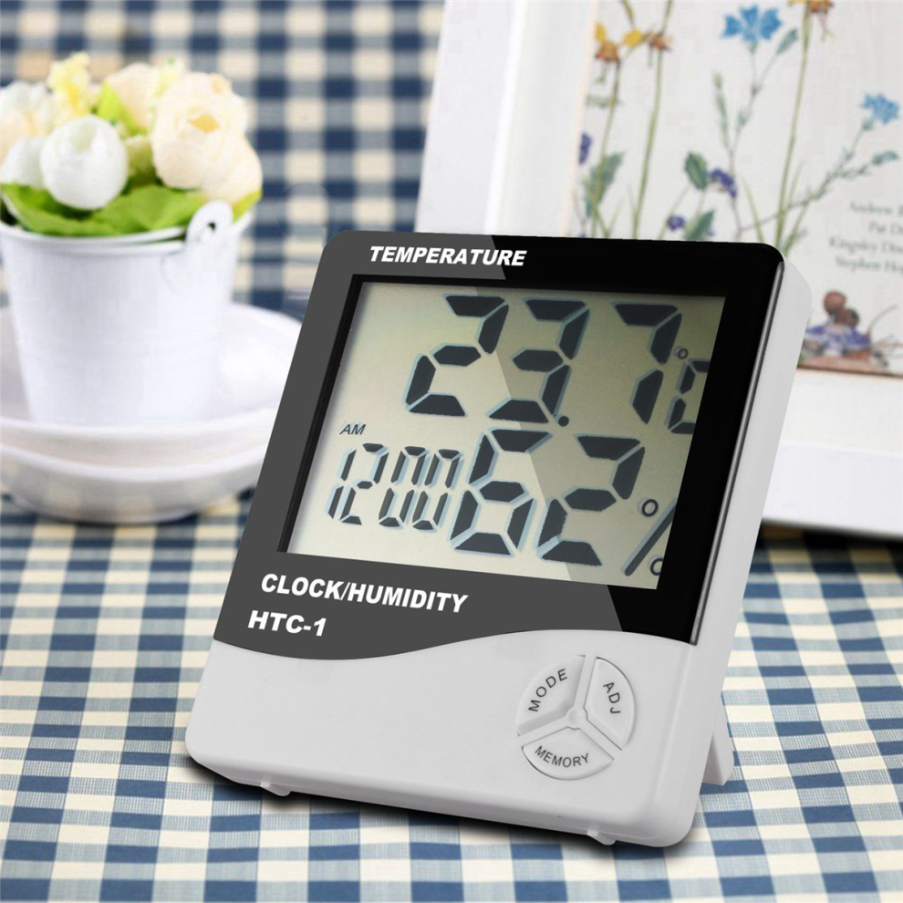 Digital Lcd Indoor Temperature Thermometer Hygrometer Weather Clock 4711624746026