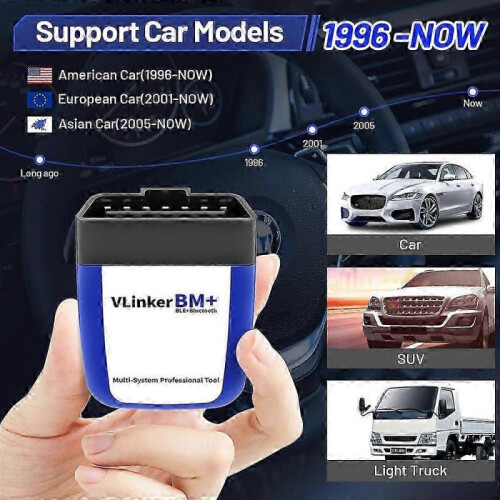 (VLinker BM Wifi)Vlinker Bm Obd2 Bluetooth Code Reader, Obdii Scan Tool For Android Windows - Designed For Bimmercode Pk Elm327 Car Diagnostic 2