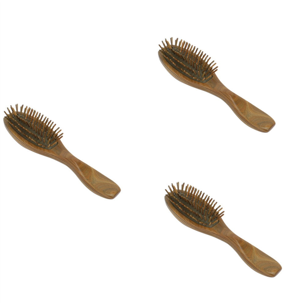 Green Sandalwood Hair Brush Wooden Natural Handmade Massage With Gift Box