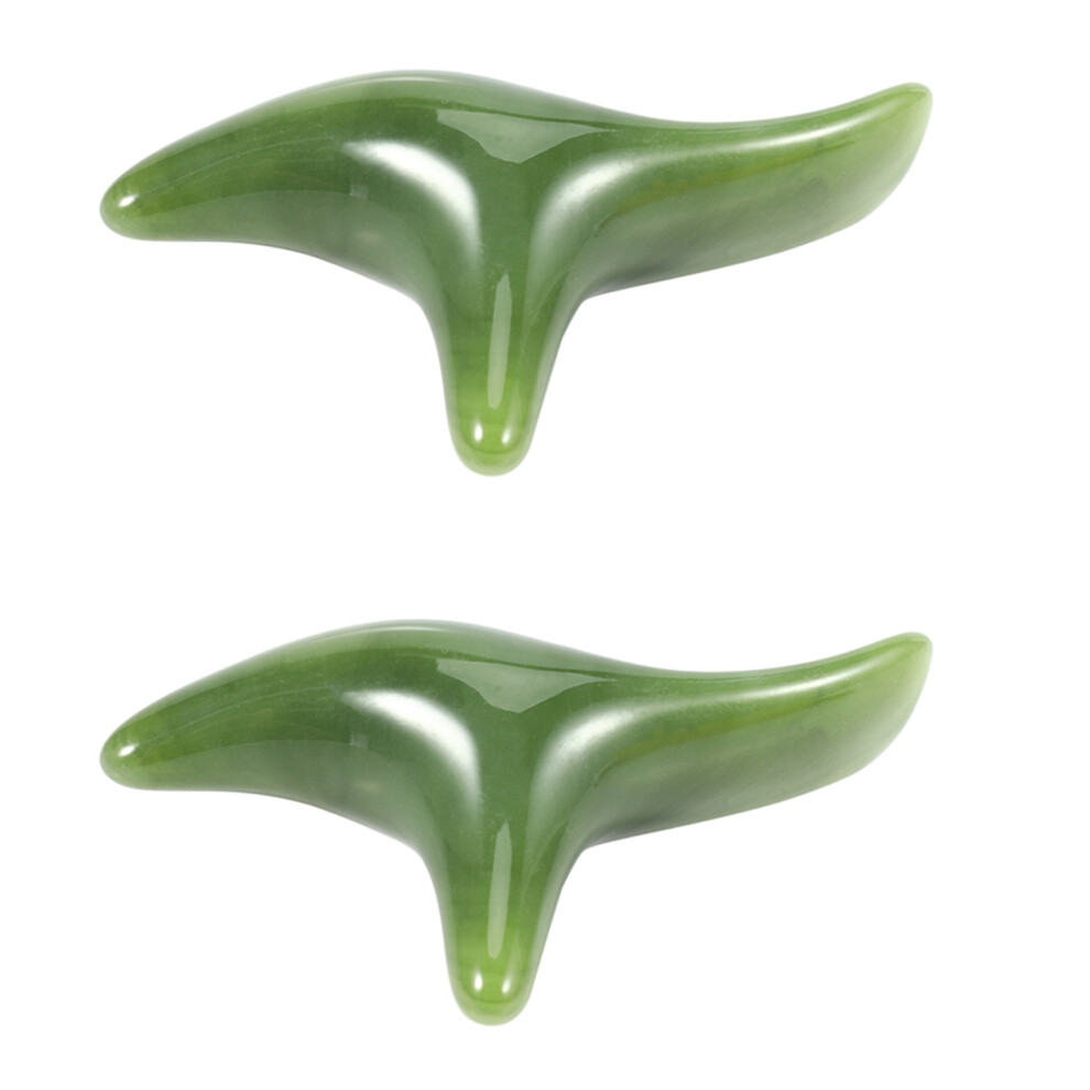 Green 2X Natural Beeswax Jade Foot Acupoint Massage Stick Tool