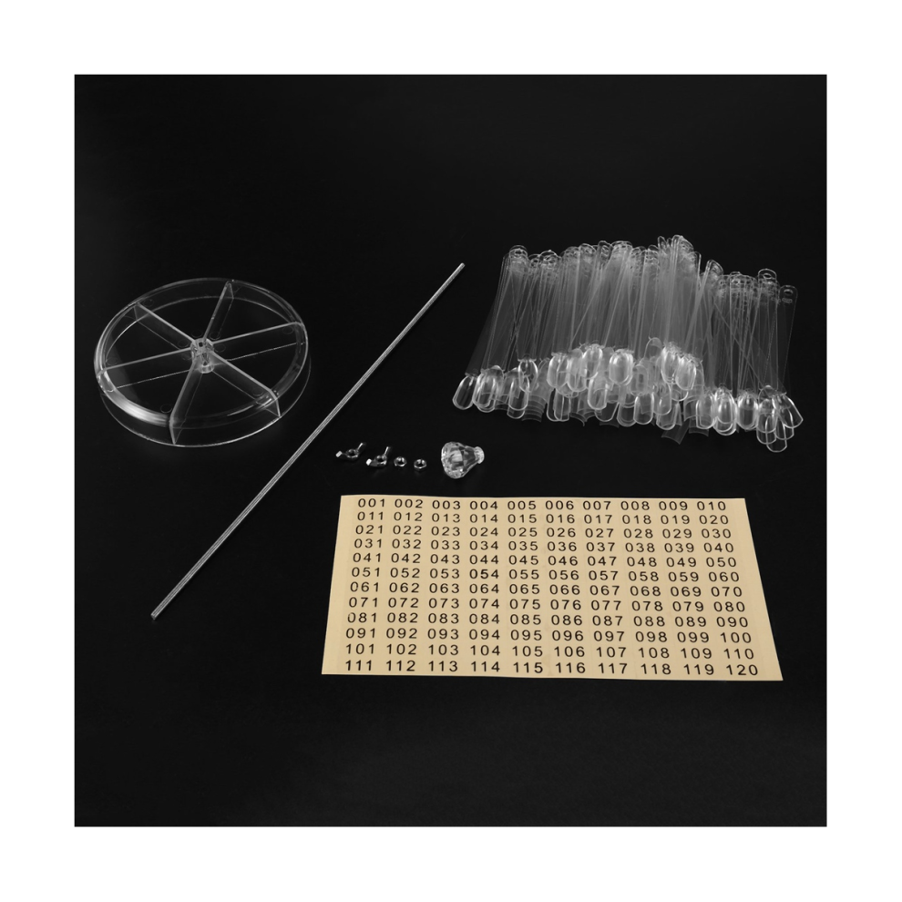 120 Pcs Nail Practic Tips Sticks Spiral Display Shelf (Transparent)