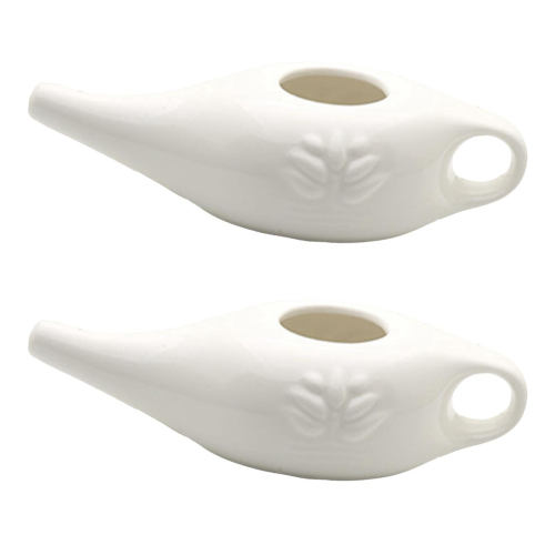 250Ml Ceramic Neti Pot Nose Cleaning Pot,White