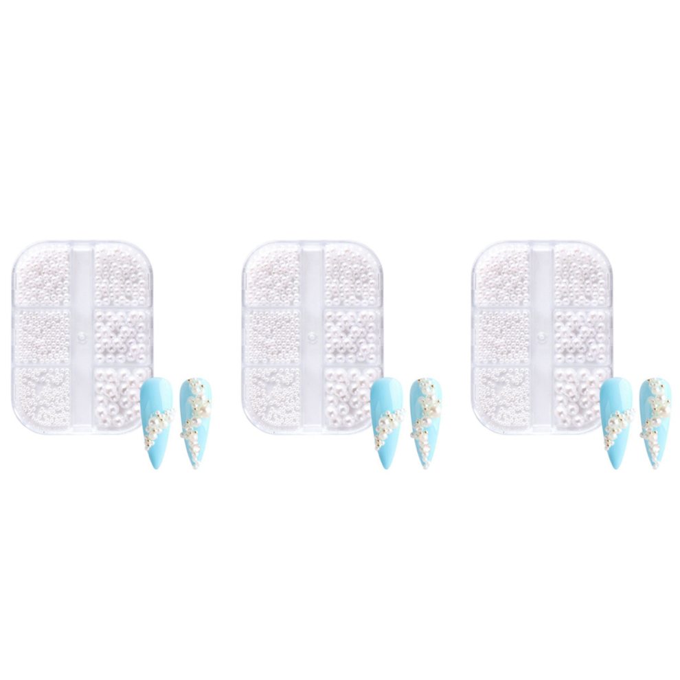 1Box Pearl Decorations Nail Charms White Round Nail Parts Color:ZZ13