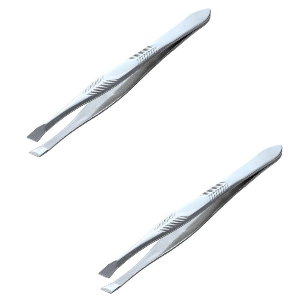 Silver Tone Stainless Steel 3.5 inch Length Tweezer for Eyebrow