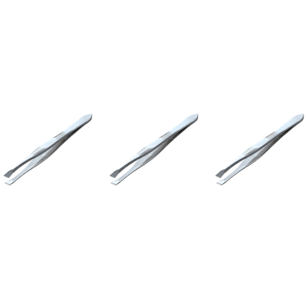Silver Tone Stainless Steel 3.5 inch Length Tweezer for Eyebrow