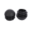 2 Pcs 25mm Dia Plastic Round Tube Inserts End Blanking Caps Black 3