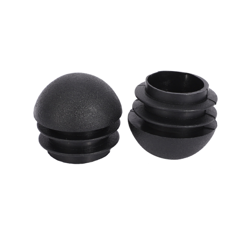 2 Pcs 25mm Dia Plastic Round Tube Inserts End Blanking Caps Black 2